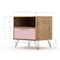 Manhattan Comfort Rockefeller 1.0 Nightstand, Nature and Rose Pink 101GMC6 - alternate 4